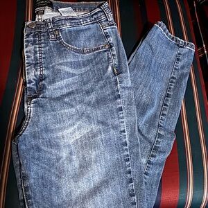 Banana Republic Factory Blue Ankle Cropped Jeans with Natural Fading